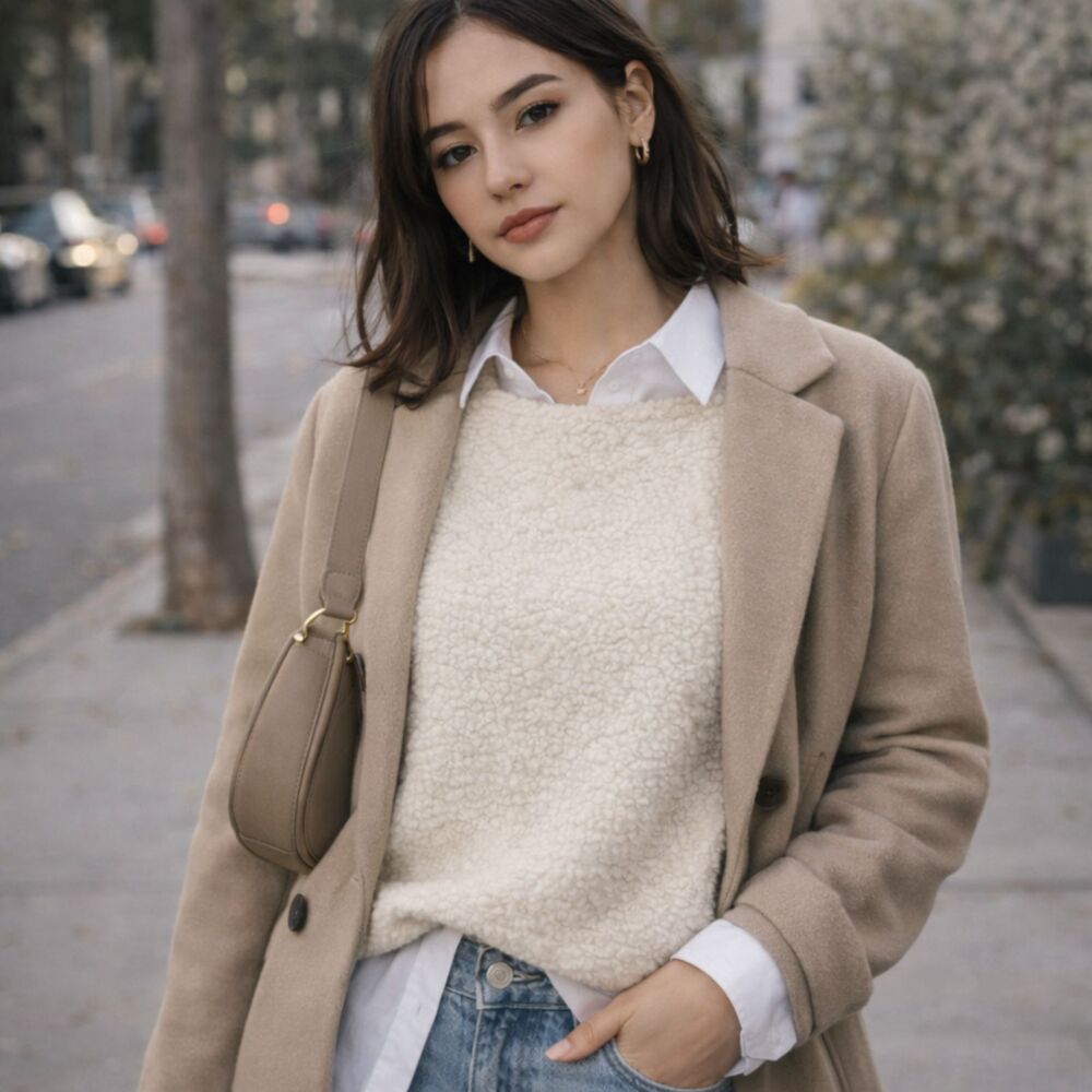 Zara Cream Sherpa Sweater | Clean Girl Cozy Neutral Pullover | NWT